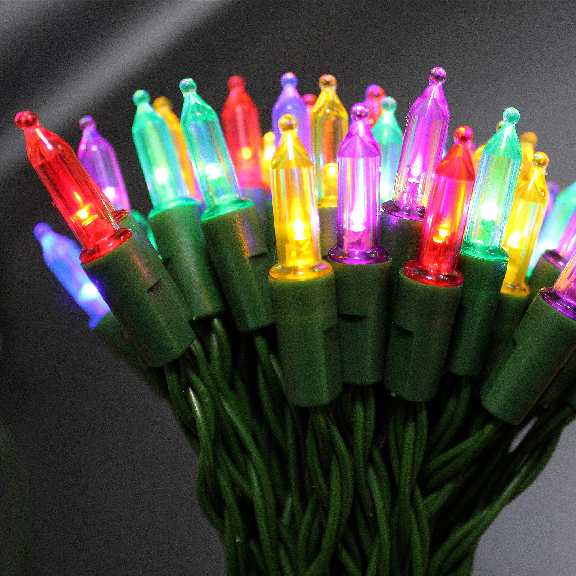 100 Bulbs Multicolor Mini LED Christmas Lights Battery Operated with Remote Timer 8 Lighting Modes, Green Wire